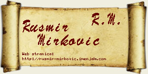 Rusmir Mirković vizit kartica
